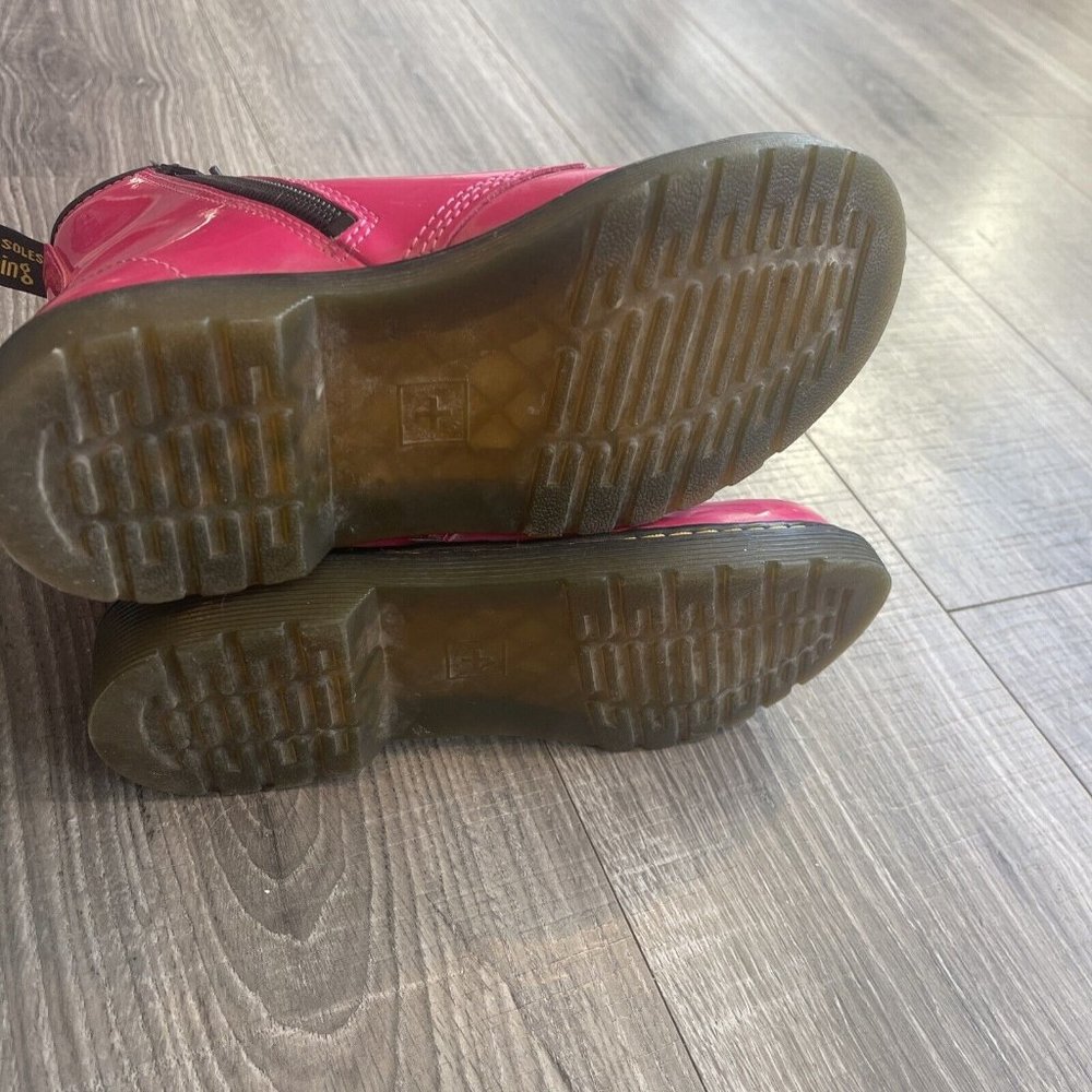 Doc Martens 1460 J Acid Pink 8 Hole Patent Leather Combat Boots Dr Sz US 3 - Picture 4 of 5